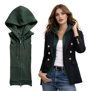 NWT Brunne DICKEY Compatible with VERONICA BEARD Blazer Jacket Hoodie Sz 00-14